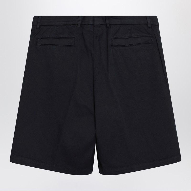 Brunello Cucinelli  Navy Blue Cotton Bermuda Shorts