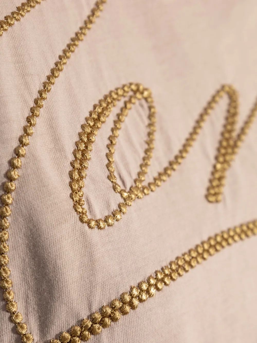 Moncler Mc Nude T-Shirt Embroidered Golden Logo
