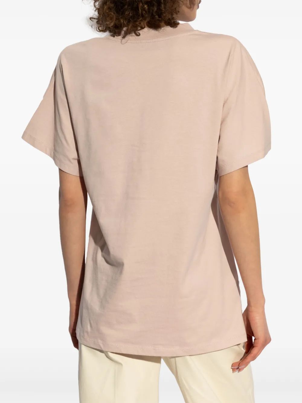 Moncler Mc Nude T-Shirt Embroidered Golden Logo