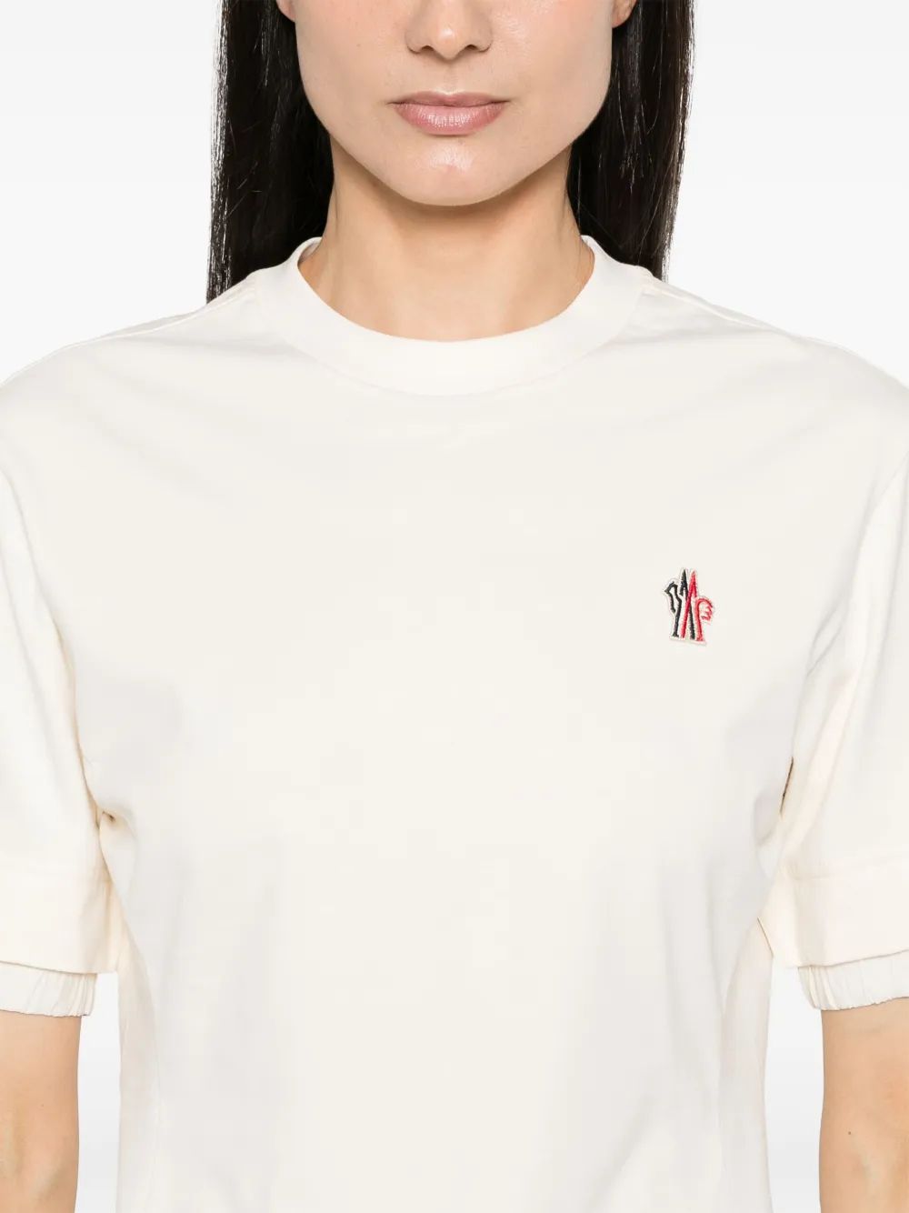 Moncler Grenoble Mc Natural T-Shirt Embroidered Logo