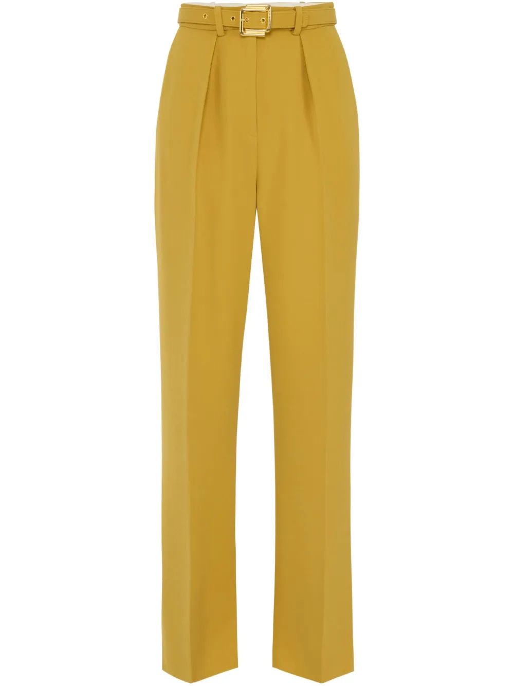 Elisabetta Franchi Pistachio Pleated Pants With Belt