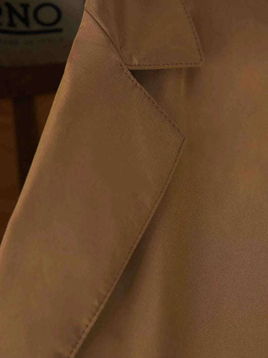 Herno Camel Nylon Trench Coat