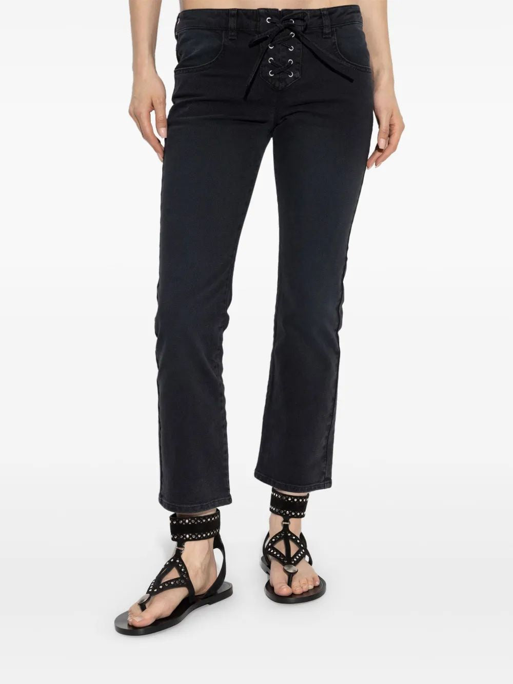 Isabel Marant 5B Vanel Black Pants With Cord Detail