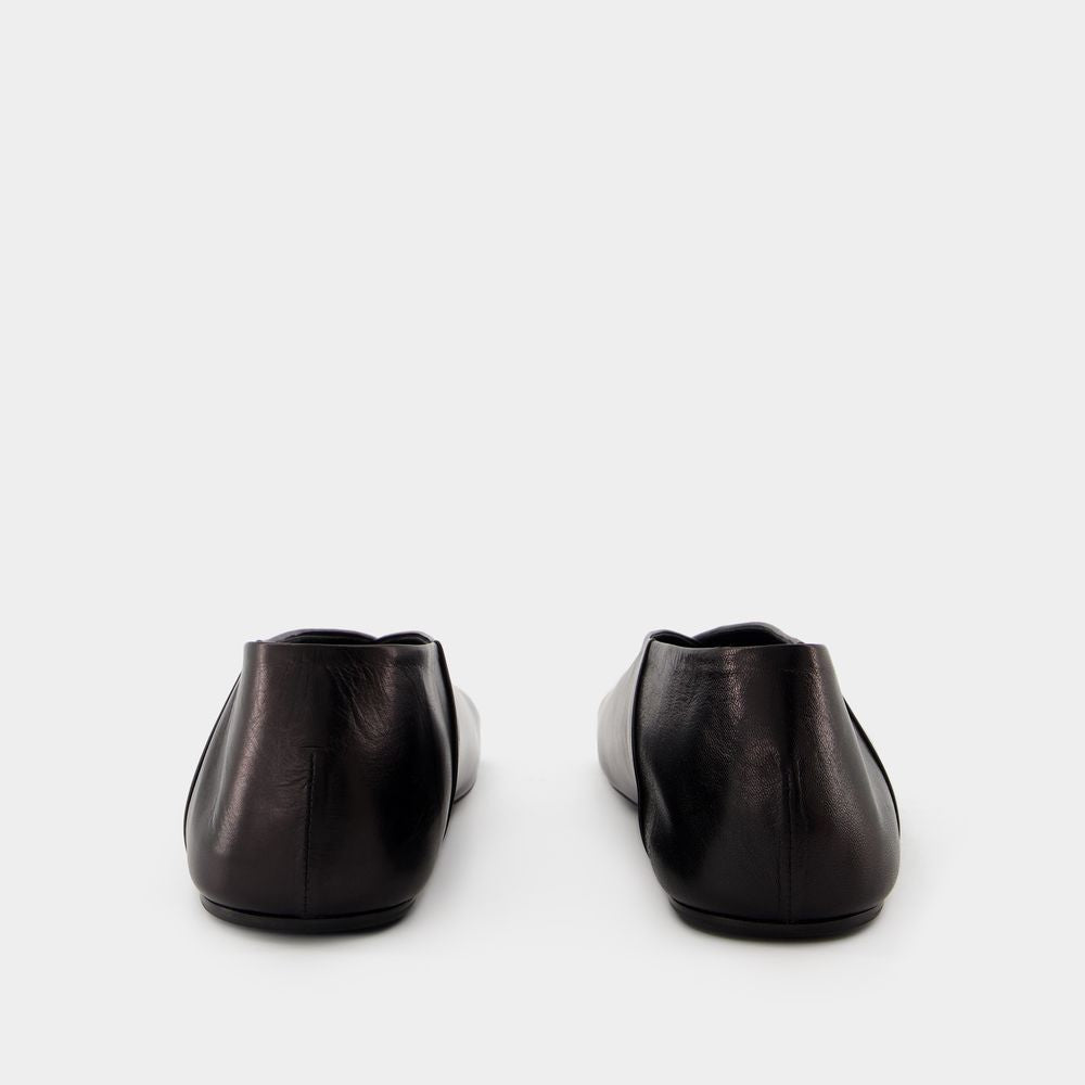 Jil Sander Black Leather Tripon Ballerinas