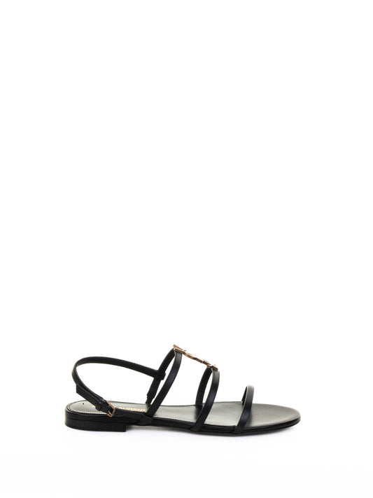Saint Laurent Black Leather Sandals