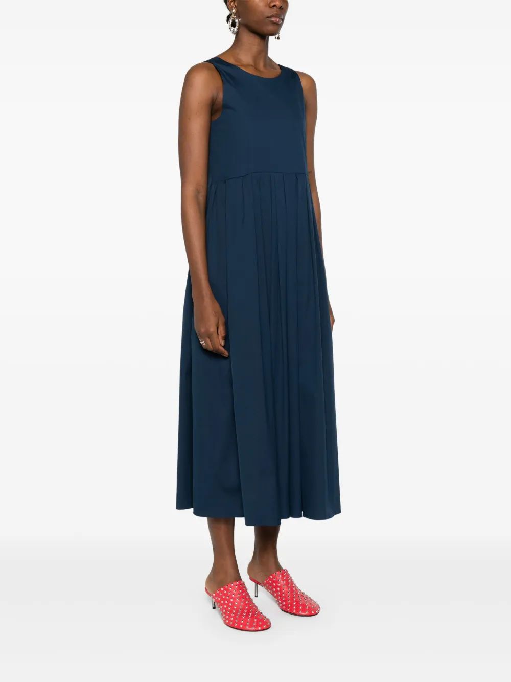 S Max Mara Vestido Sm Moira Azul Petroleo Largo
