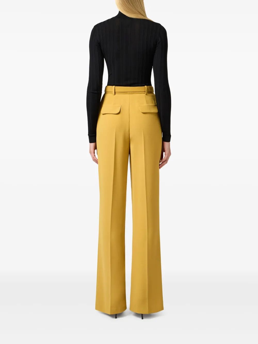 Elisabetta Franchi Pistachio Pleated Pants With Belt