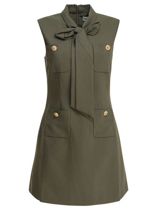 Self-Portrait Twill Mini Dress