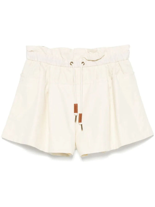 Moncler Natural Drawstring Waist Shorts