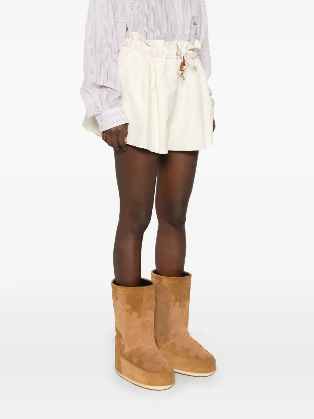 Moncler Natural Drawstring Waist Shorts
