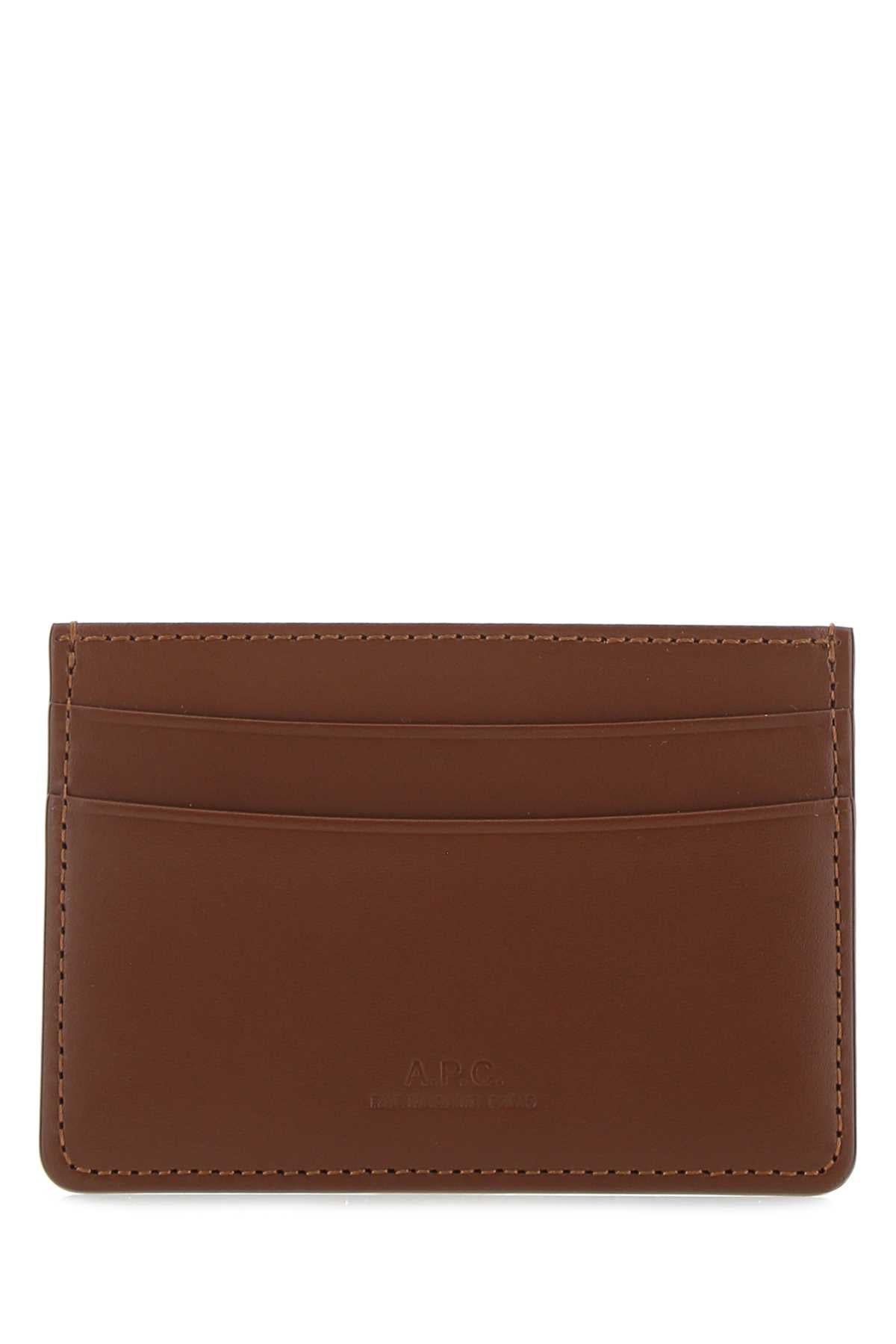 A.p.c. Brown Leather Card Holder