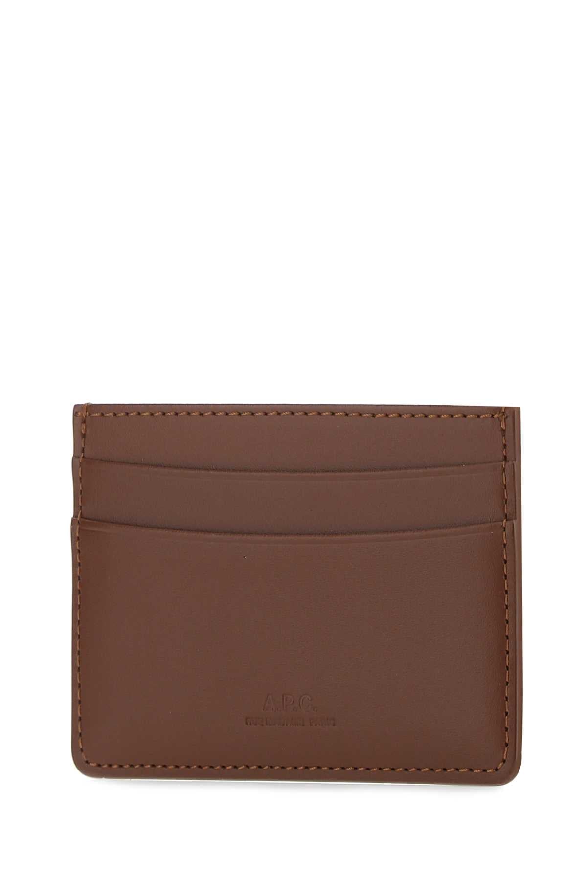 A.p.c. Brown Leather Card Holder