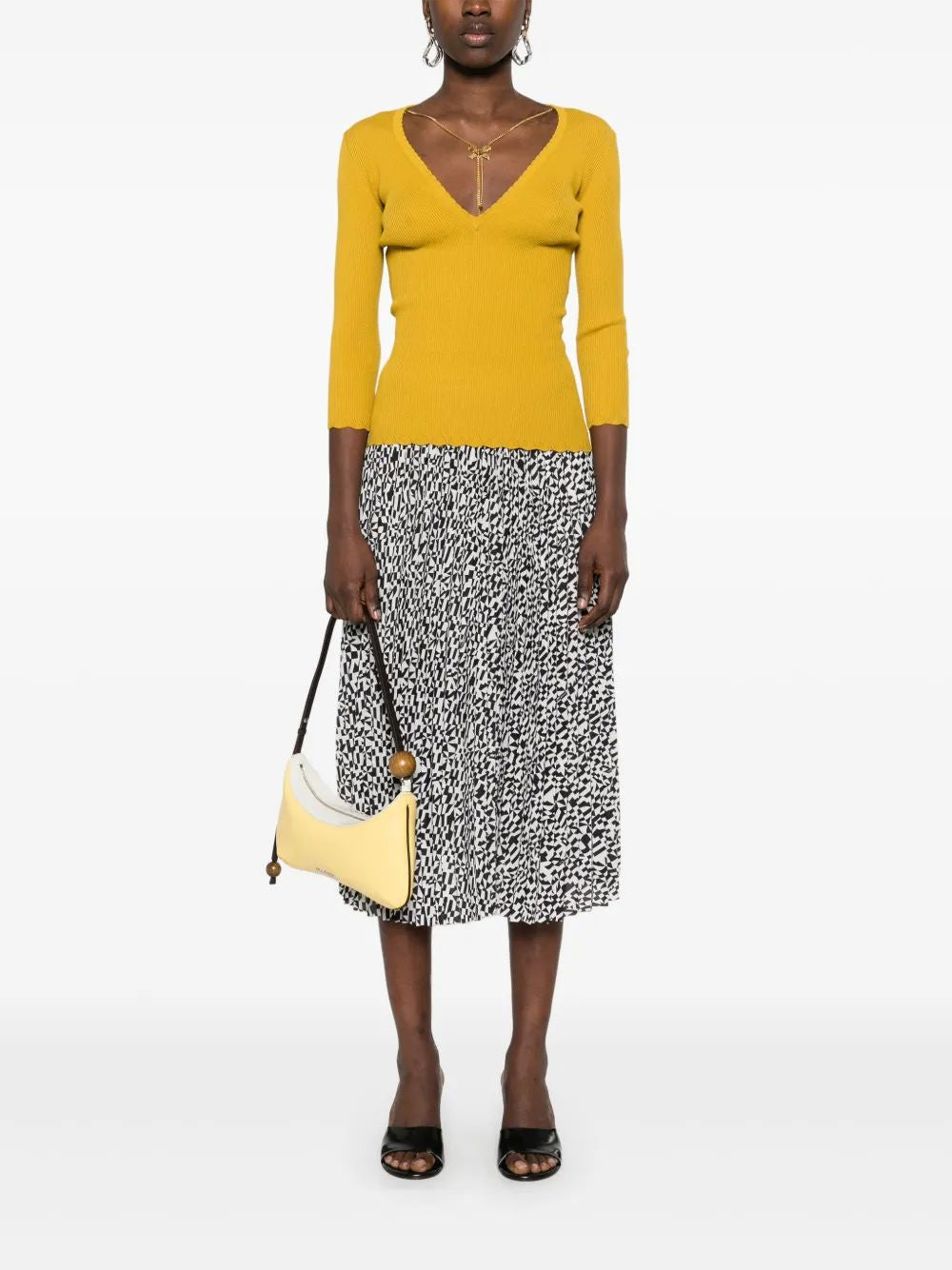 Elisabetta Franchi Pistachio Green V-Neck Sweater