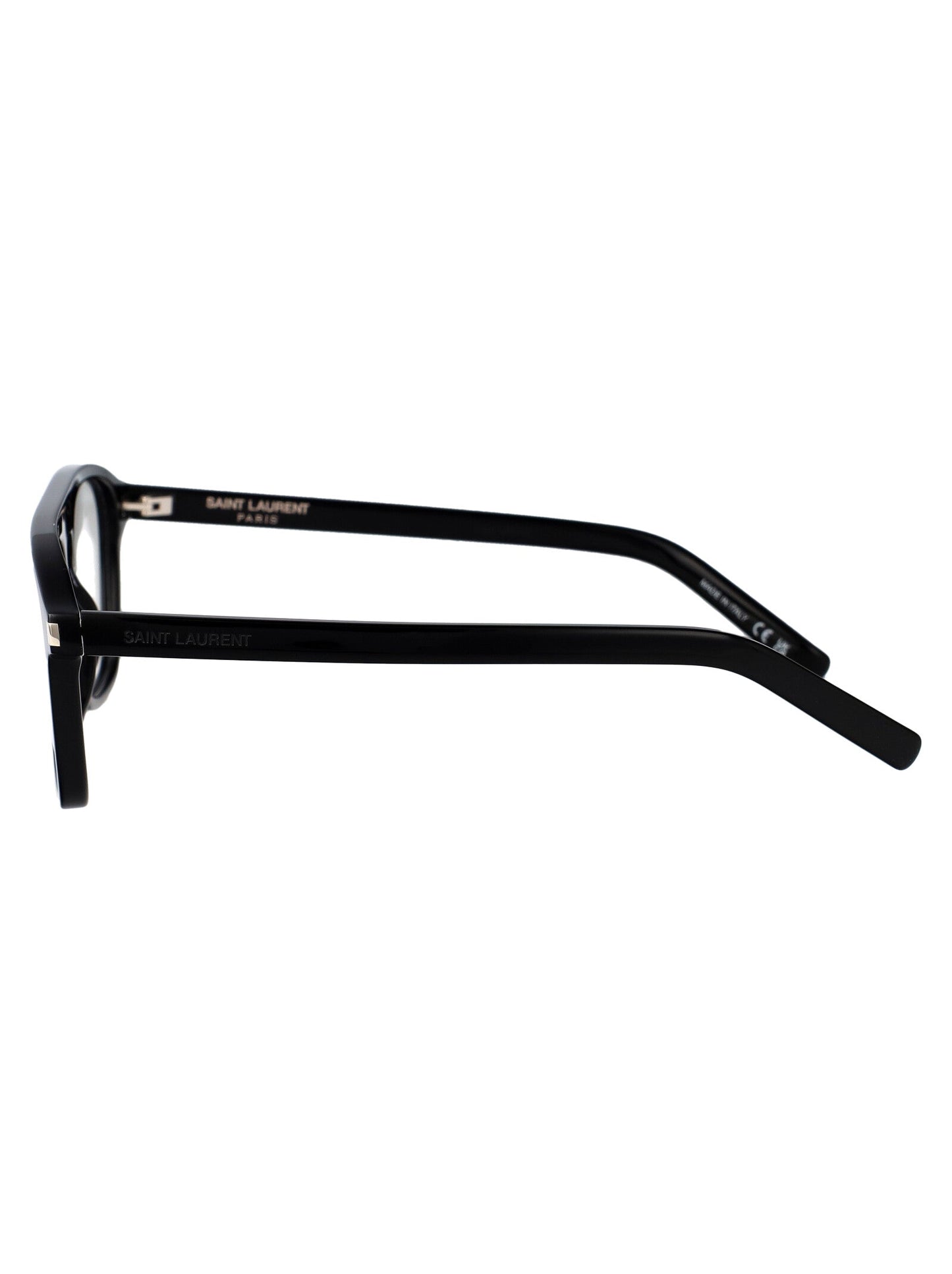 Saint Laurent Black-Black-Transparent Acetate Glasses