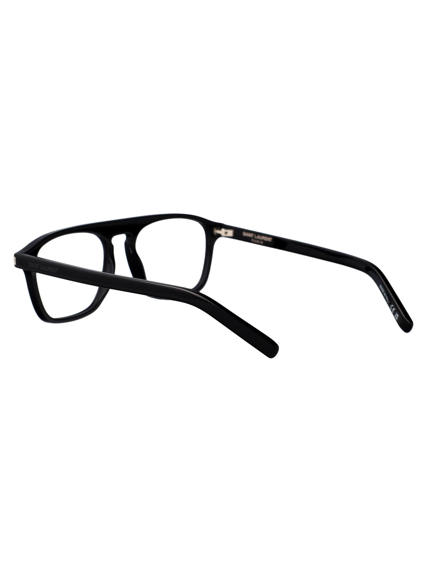 Saint Laurent Black-Black-Transparent Acetate Glasses