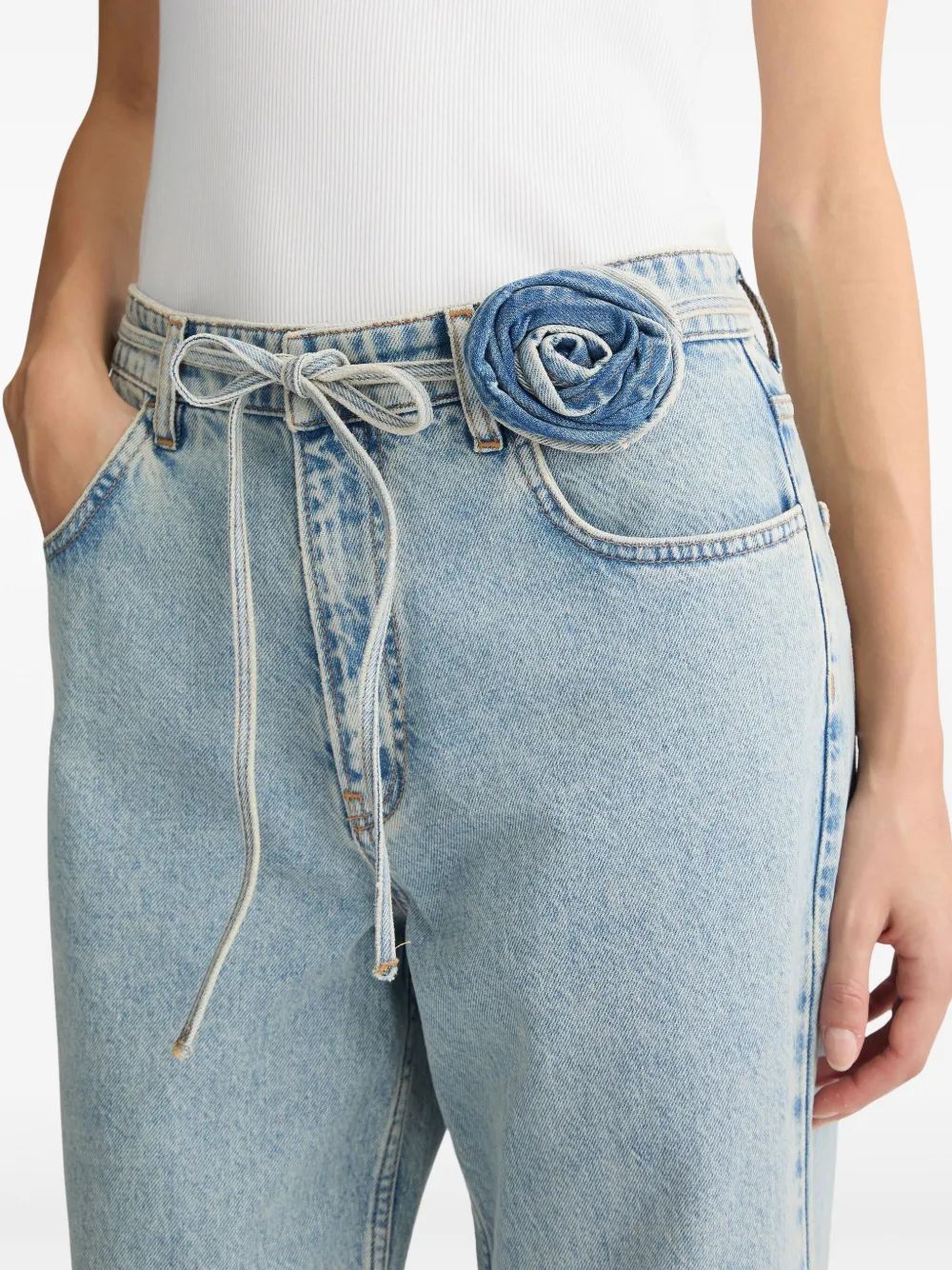 Liu Jo Denim Jean Pants Det Pink Waist