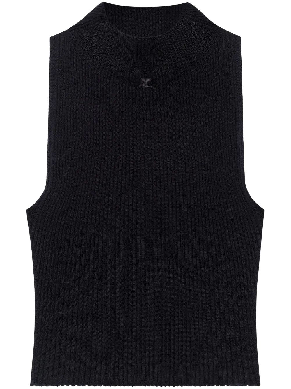 Courregès Sm Black High Neck Top