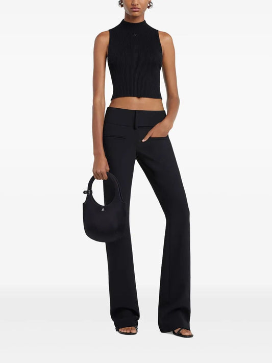 Courregès Sm Black High Neck Top