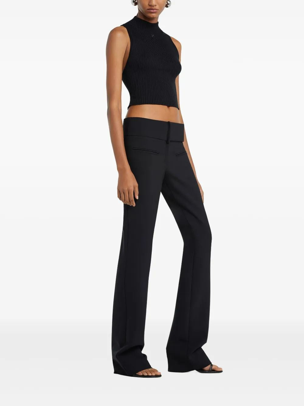 Courregès Sm Black High Neck Top
