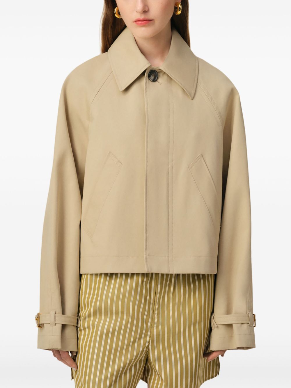 Ami Paris Beige Jacket With Gold Details