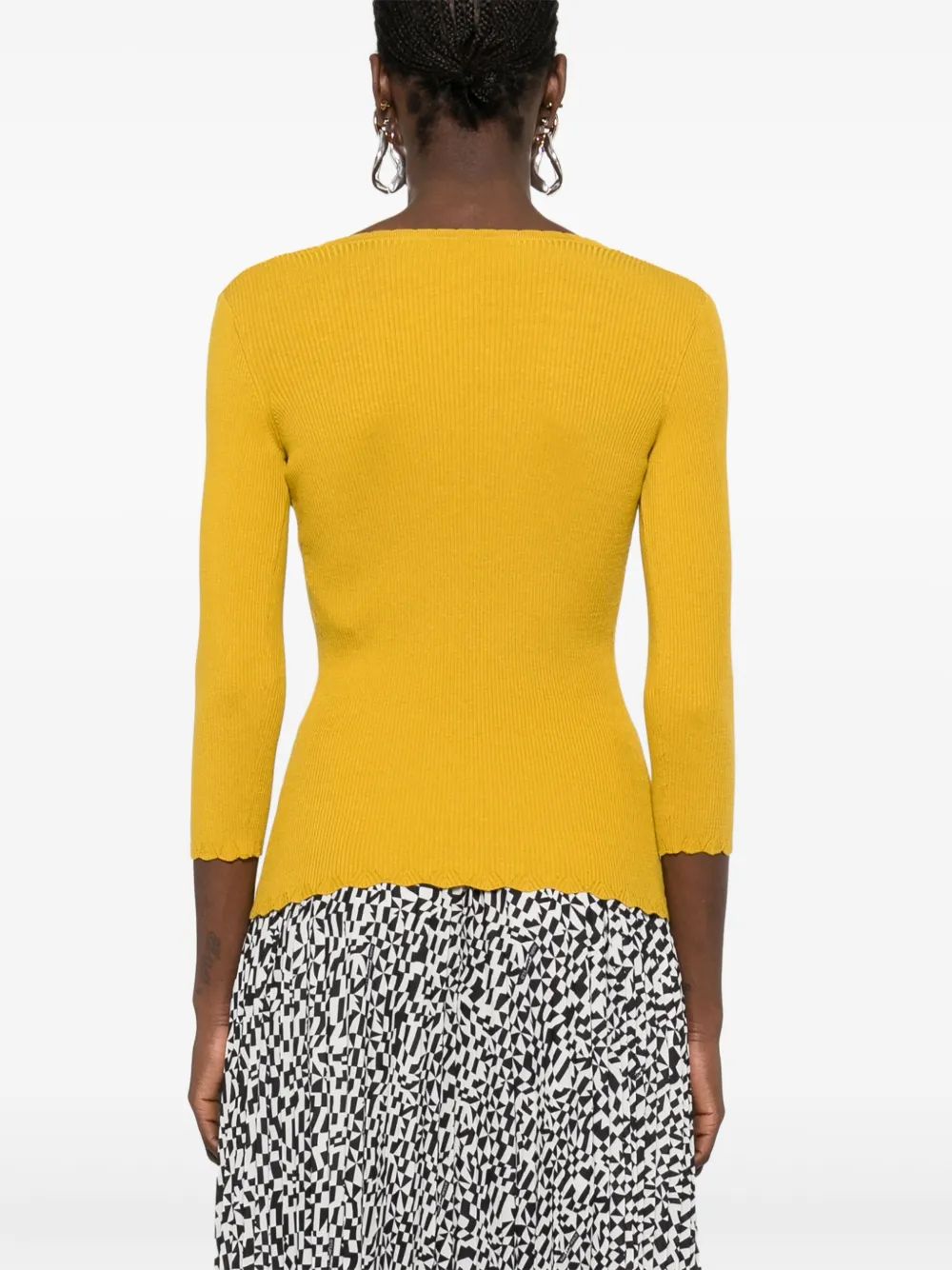 Elisabetta Franchi Pistachio Green V-Neck Sweater