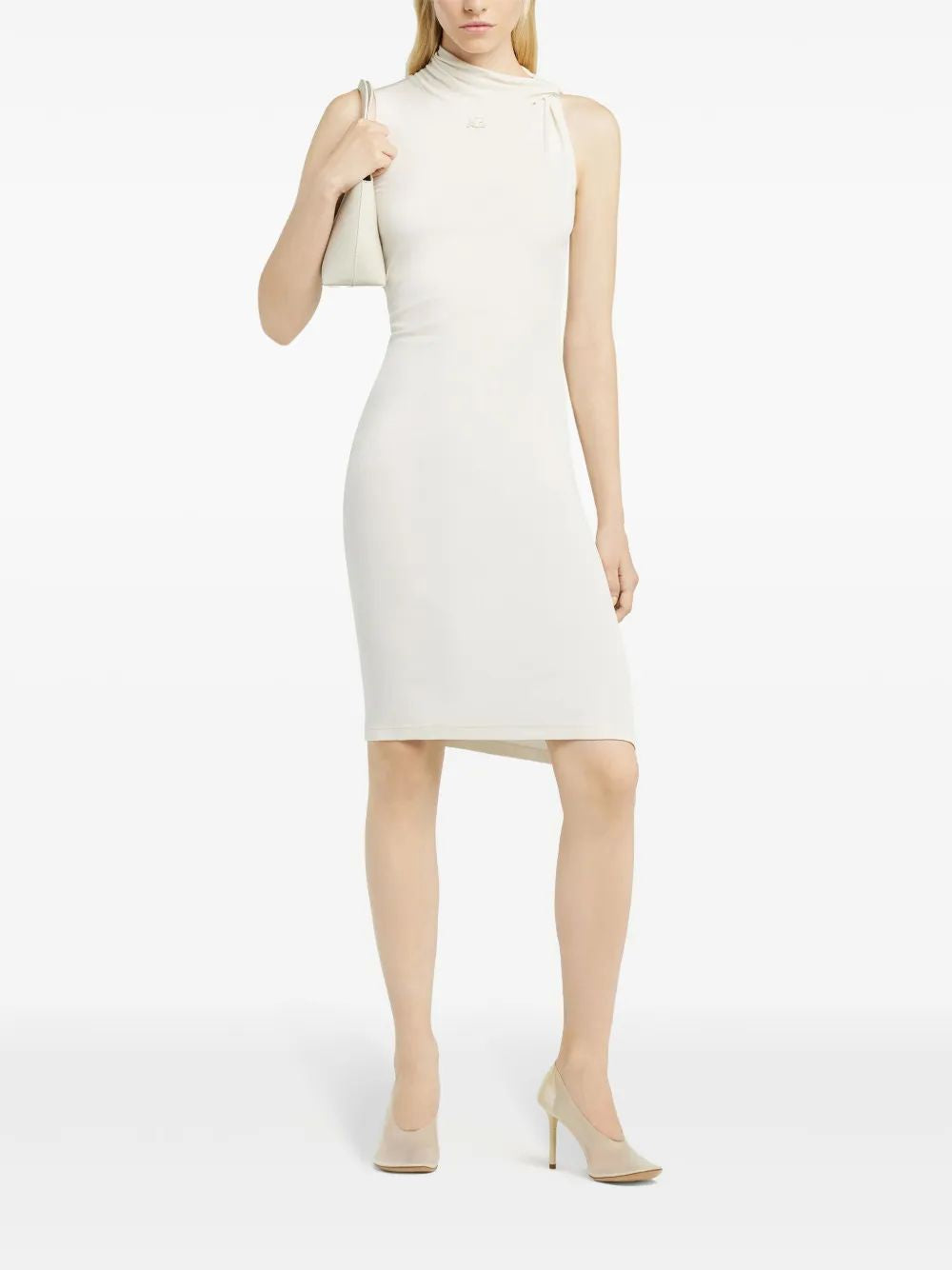 Courregès Sm Natural Draped Crepe Dress