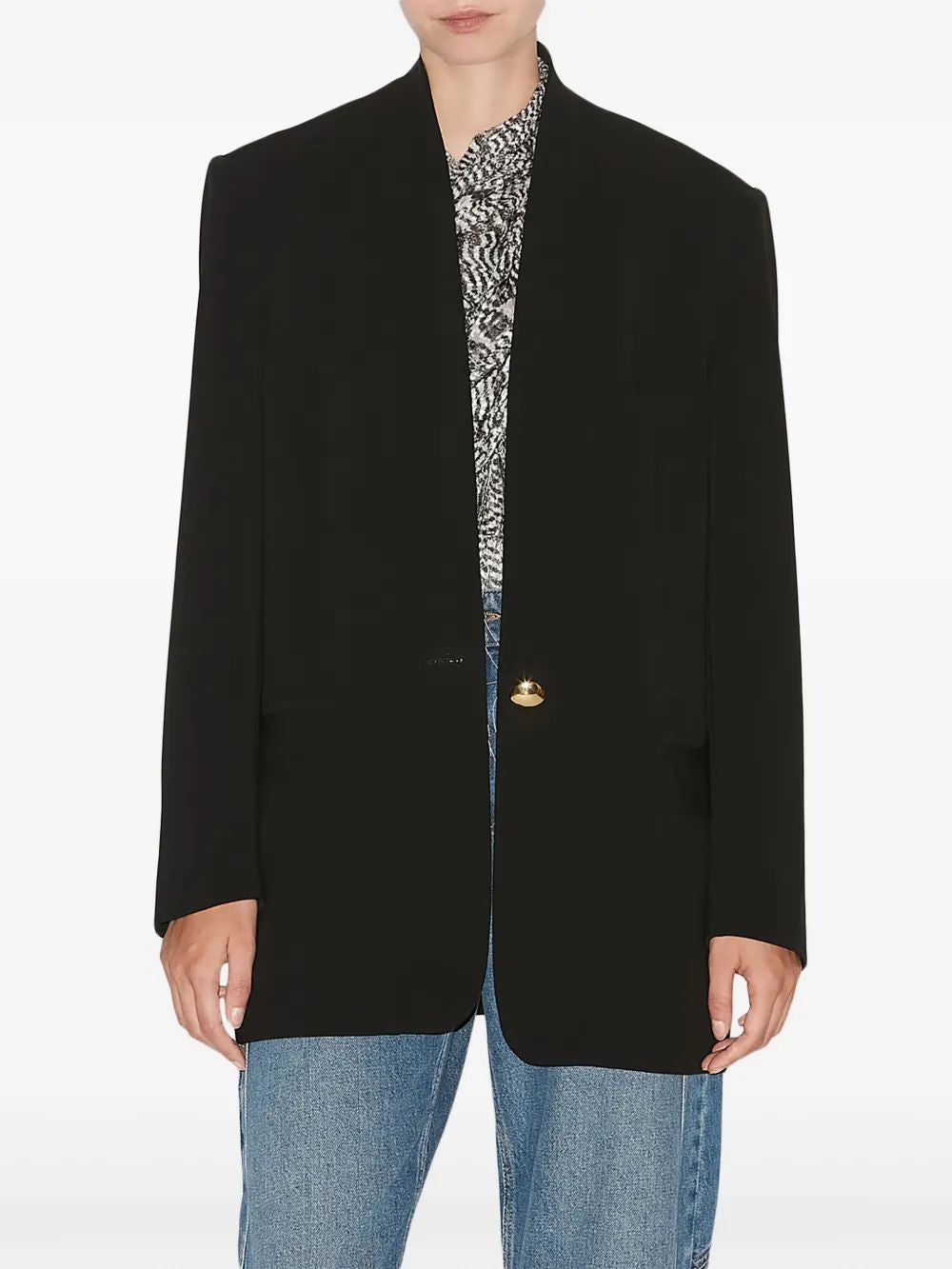 Isabel Marant Helona Black Blazer With Gold Buttons