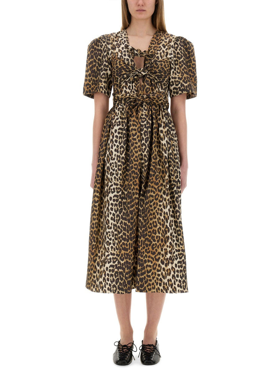 Ganni Animal Print Dress