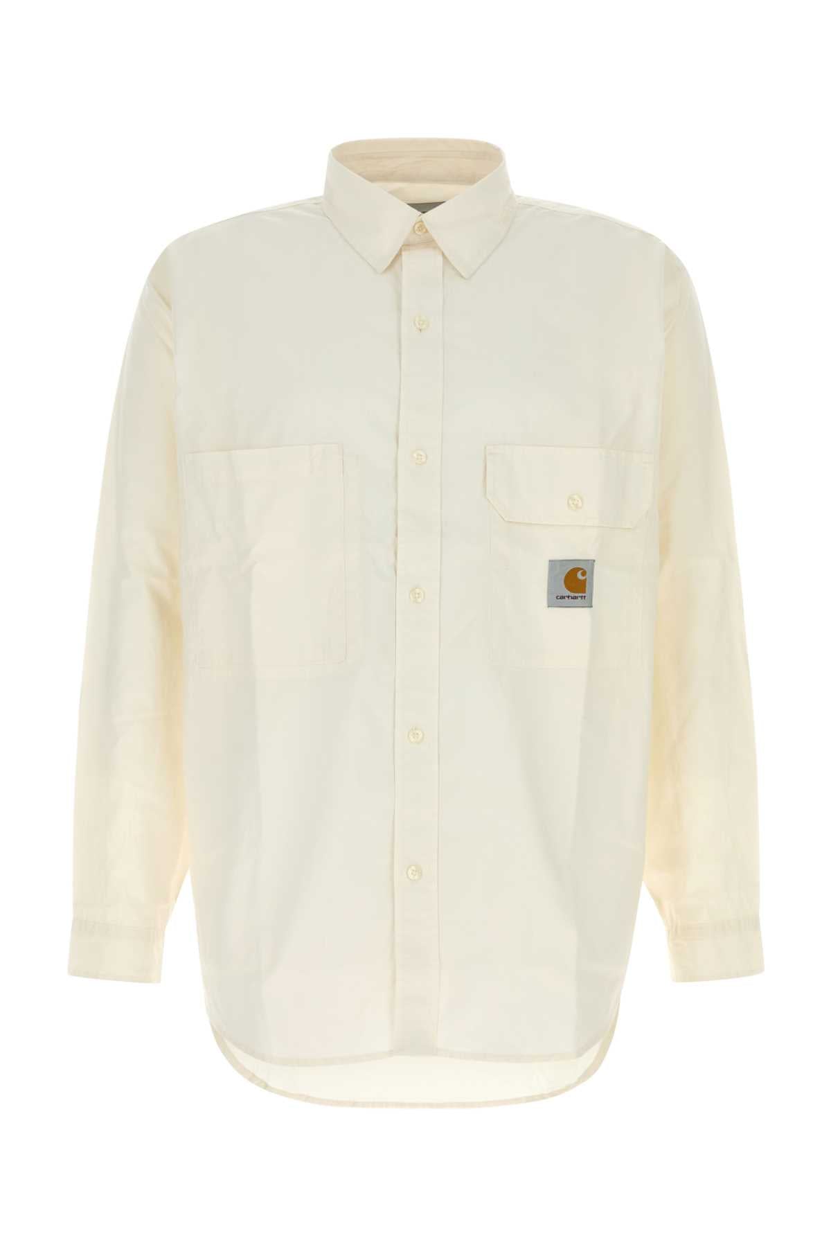Carhartt Wip White Poplin L/S Irwin Shirt