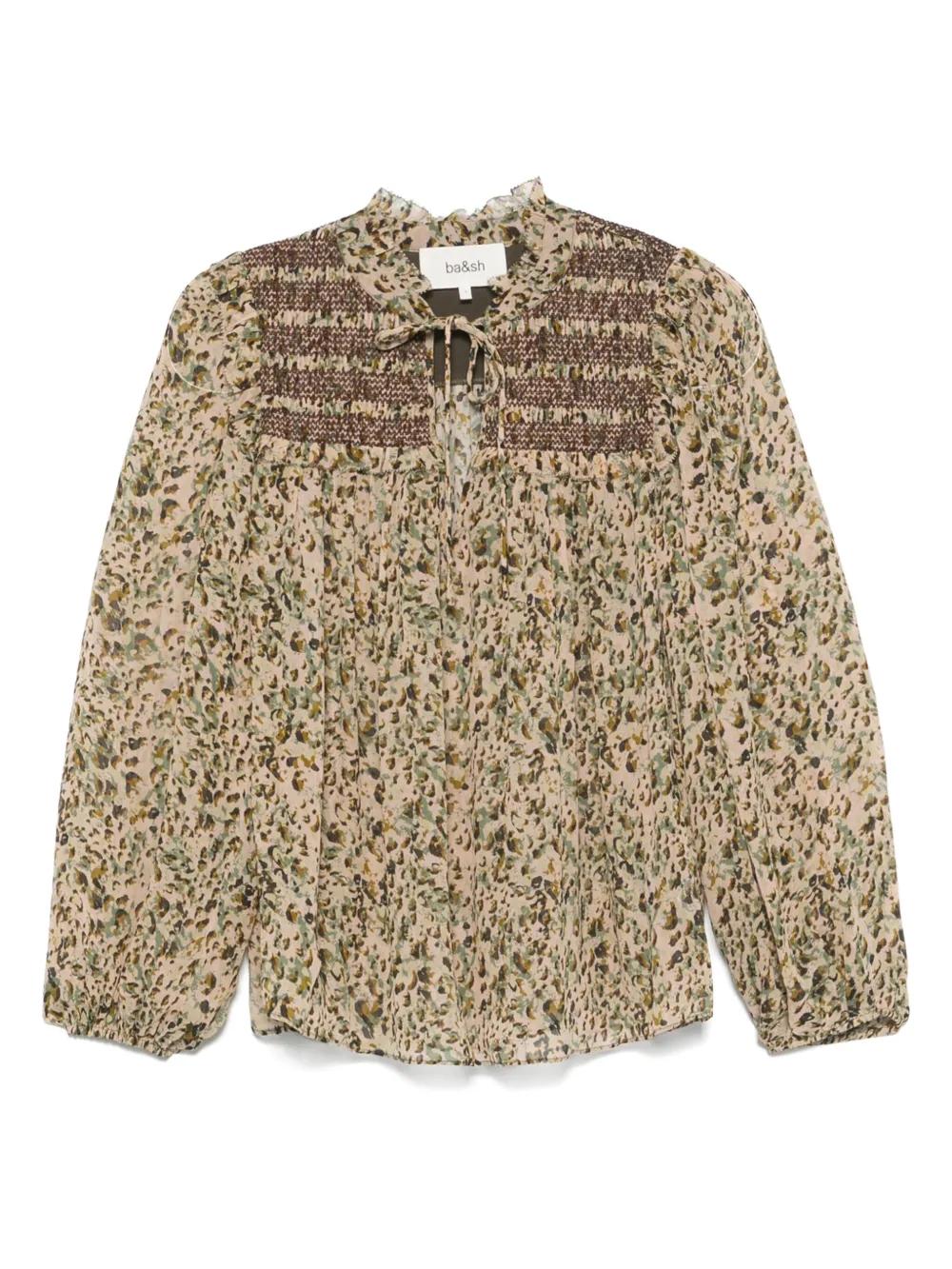 Ba&Sh Printed Beige Capucine Blouse
