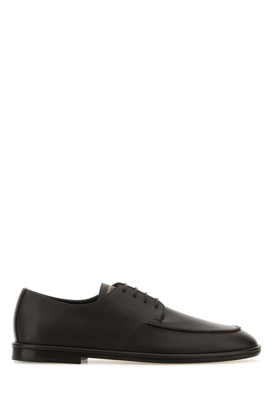 Ferragamo Brown Leather Blade 2 Lace-Up Shoes