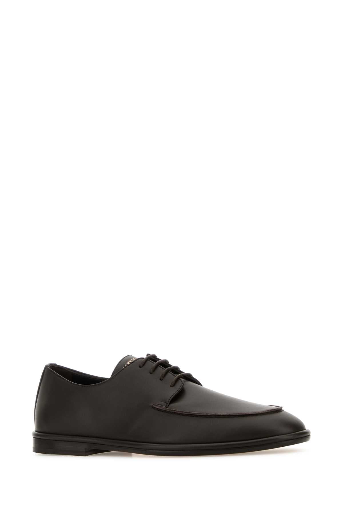 Ferragamo Brown Leather Blade 2 Lace-Up Shoes
