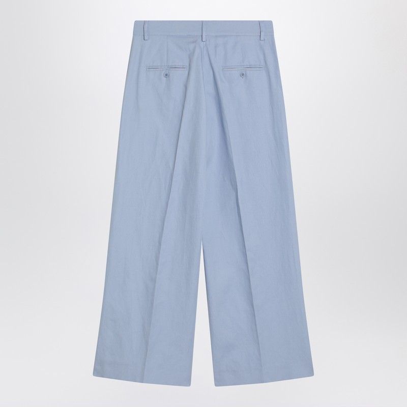 Weekend Max Mara  Blue Cotton And Linen Pants